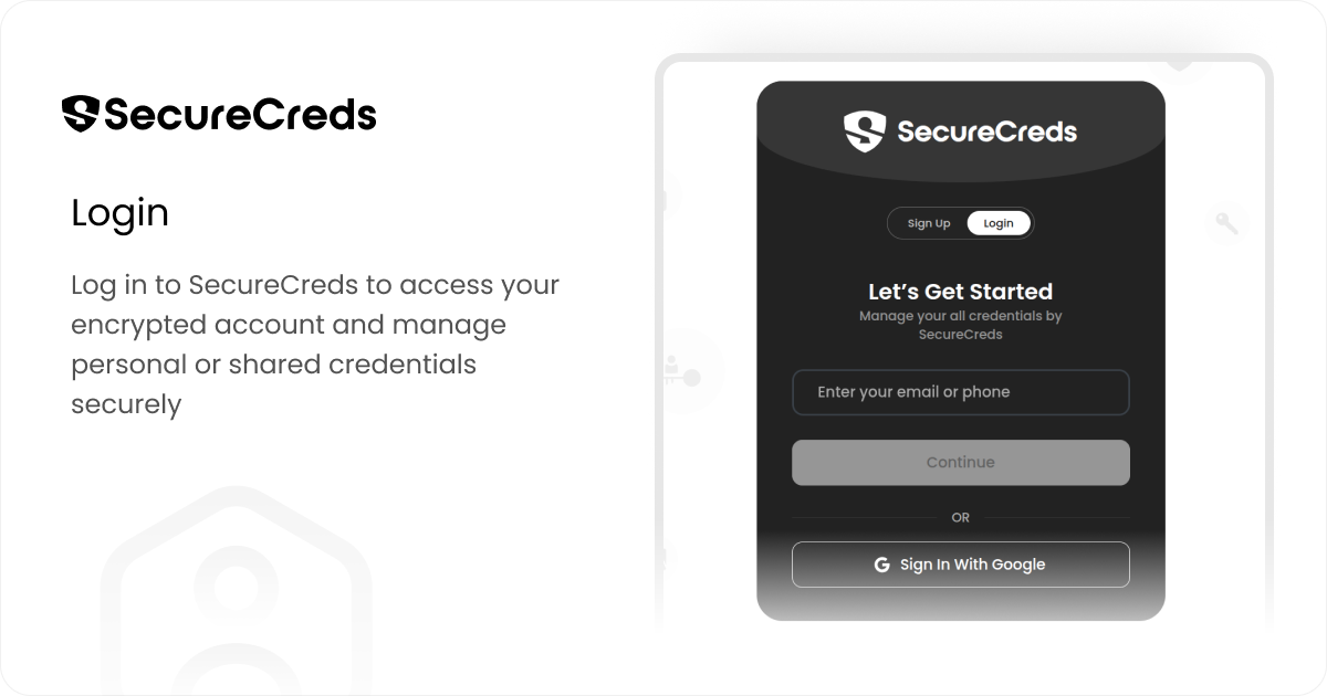 Login - Securely access your account | SecureCreds